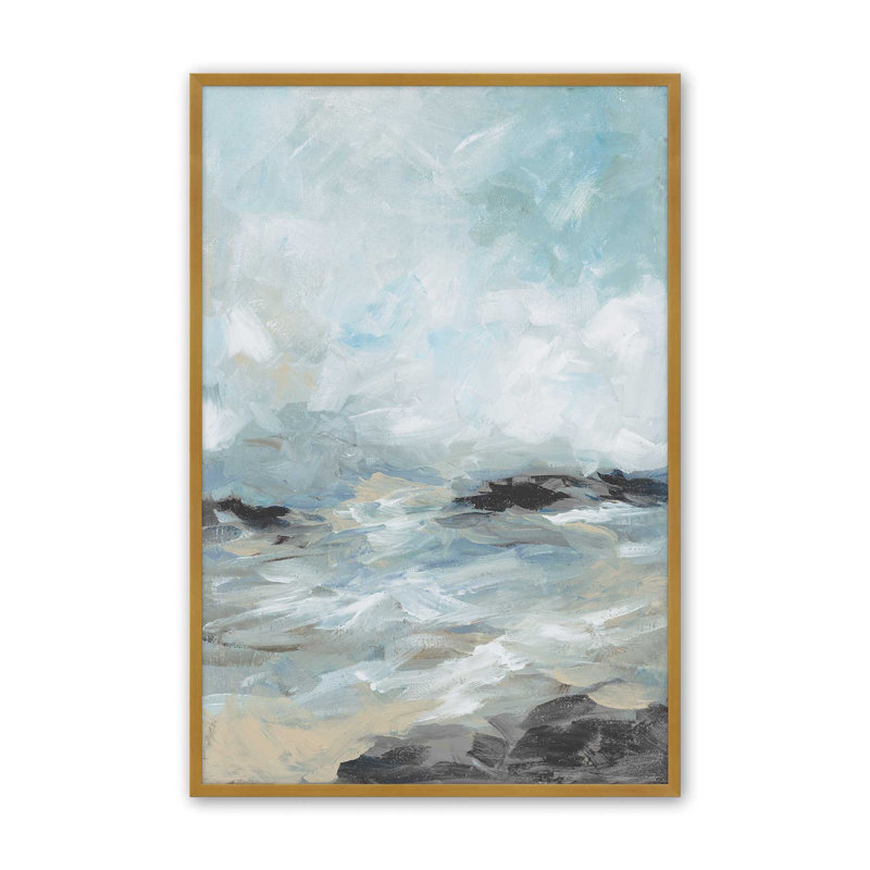 «Windswept Waters I Print», H 15,25 po x l 12,25 po, Or poli