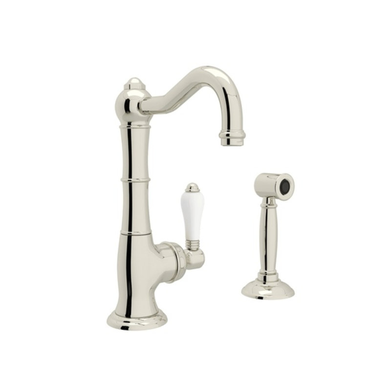 Cinquanta Kitchen Faucet With Side Spray, Polished Nickel