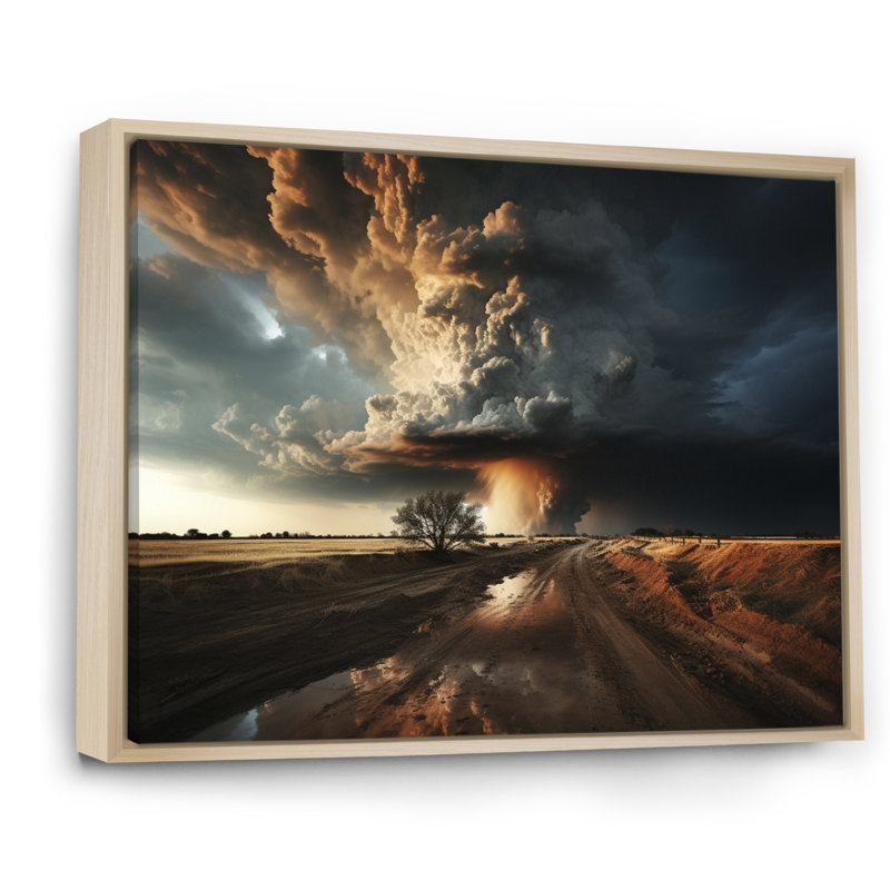 " Storm In Dakota ", Natural Floater Framed, 16" H x 32" W x 1" D