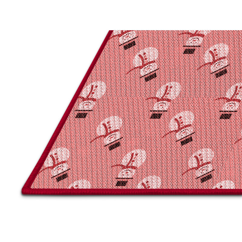 Tapis rouge rectangulaire tissé à la machine 5 pi x 7 pi