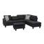 Canapé modulaire en L avec porte-gobelet en forme de L - Noir-Droite-131519060-131519063-131519064