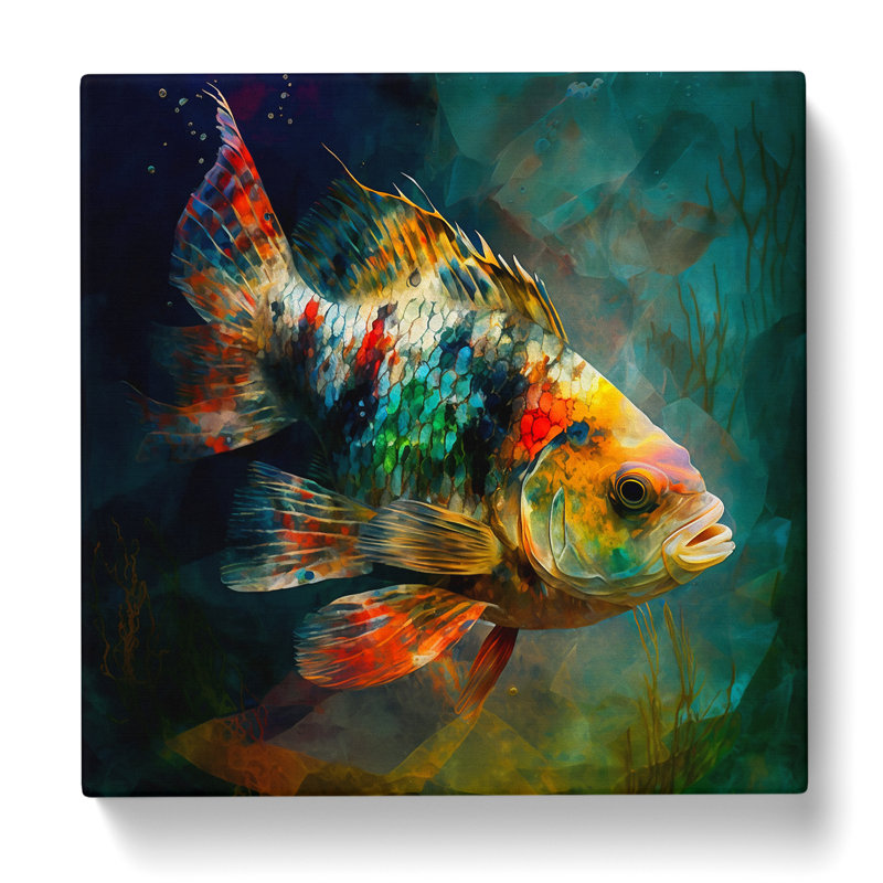 Fish Impressionism - Wrapped Canvas, 50cm H x 50cm W x 3cm D