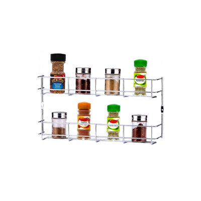 Buckingham 2 Tier Spice and Herb Rack Wall Mounted Kitchen Cupboard Storage Organiser 38.5 cm