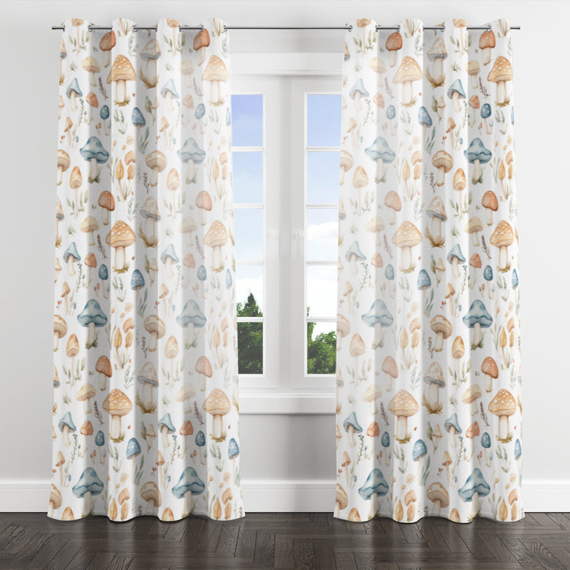 Rideau simple à œillets Kids Woodland, L 52 po x L 63 po, Œillets argentés