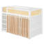 Lit superposé Haven Rattan Decor avec tablette de rangement à 6 niveaux, rideaux et lumières pour enfants-134494026-134494028