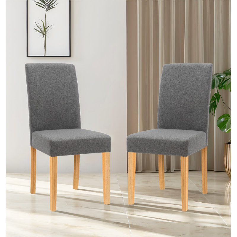 Coles 47cm H Fabric Upholstered Upholstered Back Parsons Chair, Grey