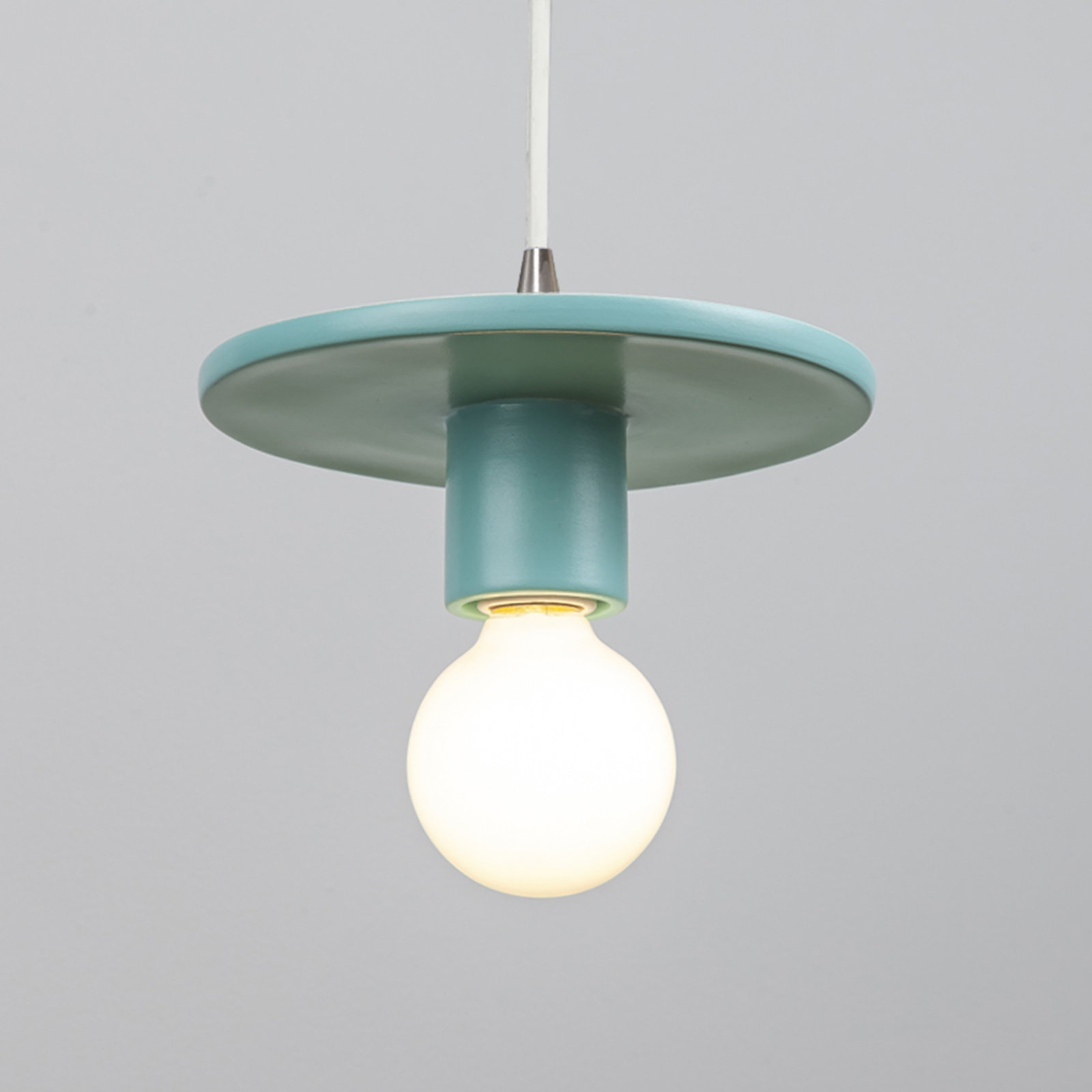 Leni Single Light Ceramic Dimmable Pendant, Reflecting Pool, Brushed Nickel