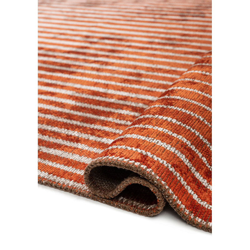 Rolena Rectangle Striped Cotton and Viscose Indoor / Outdoor Area Rug, Rectangle 6'6.7" x 9'10.1"