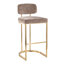 Tabouret de bar à hauteur fixe en métal doré et tissu brun - ensemble de 2-1966084406-1966084400