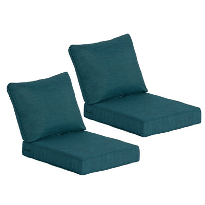 24" x 27" Outdoor/Indoor Deep Seat Patio Chair Cushions (Set of 2) - Water Repellent Design