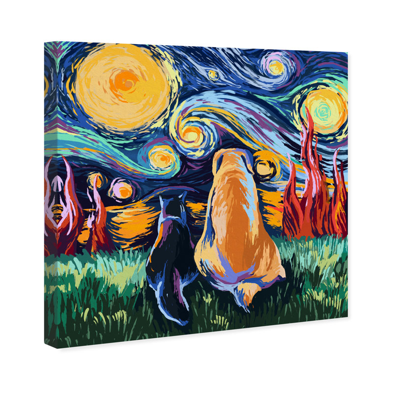 " Animals Friends That Are Meant To Be, Modern & Contemporary Blue " by Oliver Gal, Wrapped Canvas, 30" H x 30" W x 1.5" D