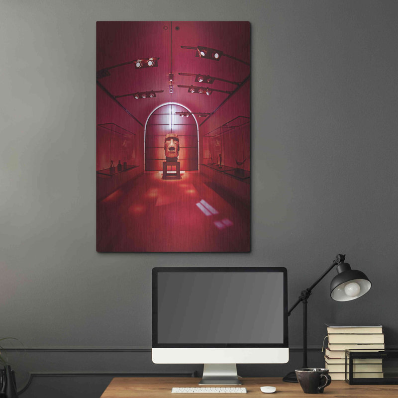 Ebern Designs «Red Sculpture» par Sebastien Lory, art mural en métal, 12 po x 16 po, H 36 po x l 24 po