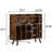 33.1'' H Record Player Stand with LED Lights & Power Outlets-1269958047