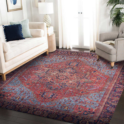 Tapis bourgogne à motifs rétro