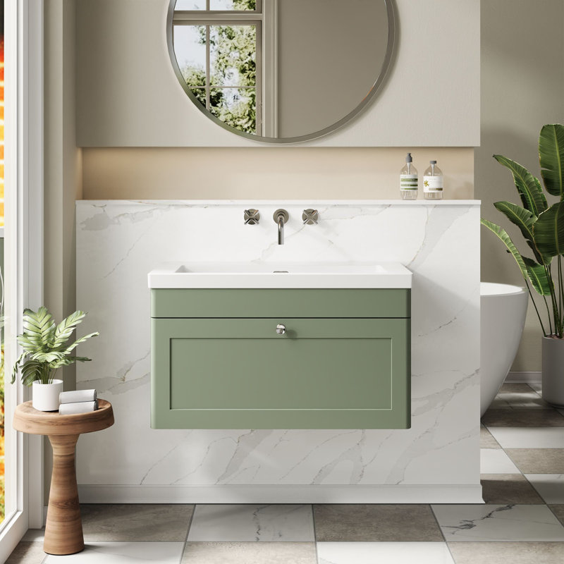 Classique Bathroom Vanity, Satin Green, 81.3 cm W