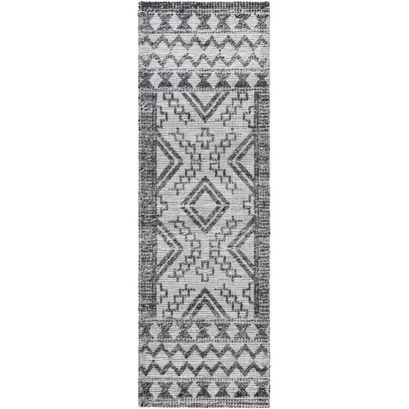 Geometric Area Rug, Runner 2'6" x 8', Dark Gray