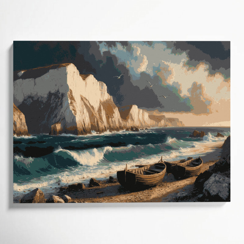Art mural sur toile noir côtier côtier, H 11 po x l 14 po