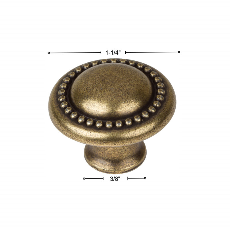 Bouton champignon, Laiton antique