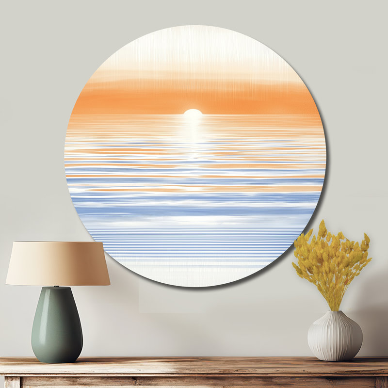 Océan brise de paradis - décoration murale bord de mer ronde, vue sur l'océan et le lac, H 36 po x l 36 po