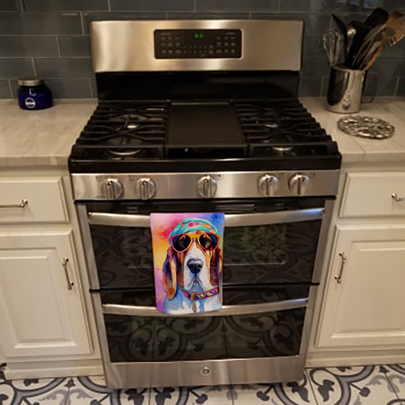 Serviette de cuisine Basset Hound Hippie Dawg