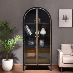 Industrial Style Iron Arched Bookcase