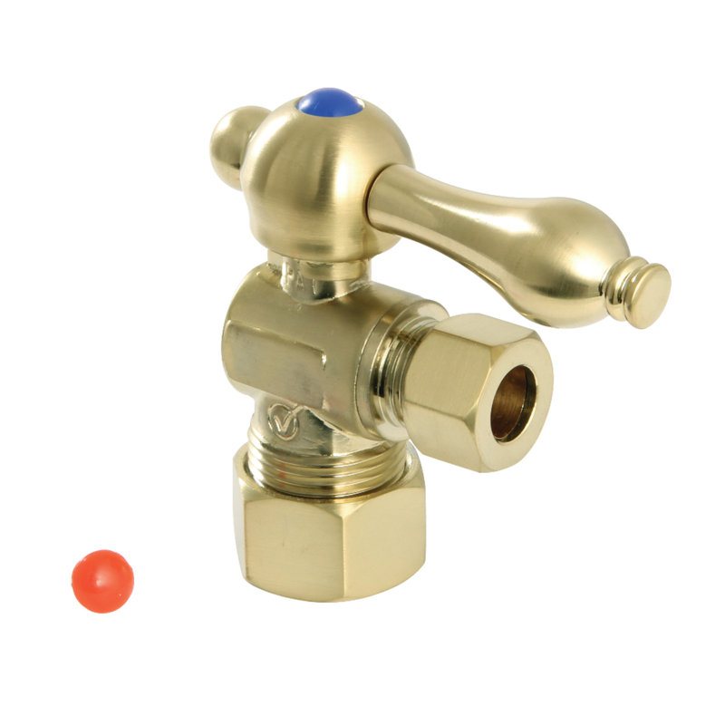 Kingston Brass Vintage 5/8-Inch OD Comp x 3/8-Inch OD Comp Quarter-Turn Angle Stop Valve, Oil Rubbed Bronze