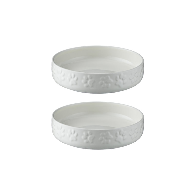 Colour Mix Cat Saucers, White