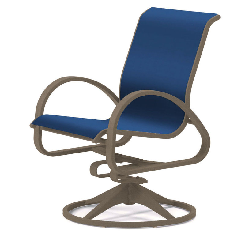 Fauteuil de patio pivotant Hiraku, Cobalt 35D Sunbrella®, Désert texturé