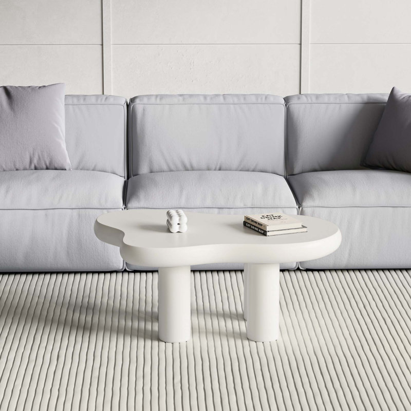 Table basse avec 4 pieds Cloud, Blanc