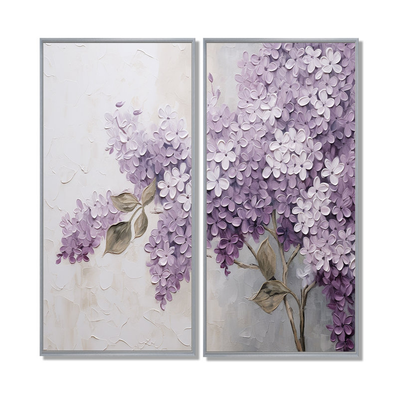 Beautiful Lilac Dreamscape - Traditional Wall Decor, 20" H x 24" W, Floater Framed Print without Mat, Silver