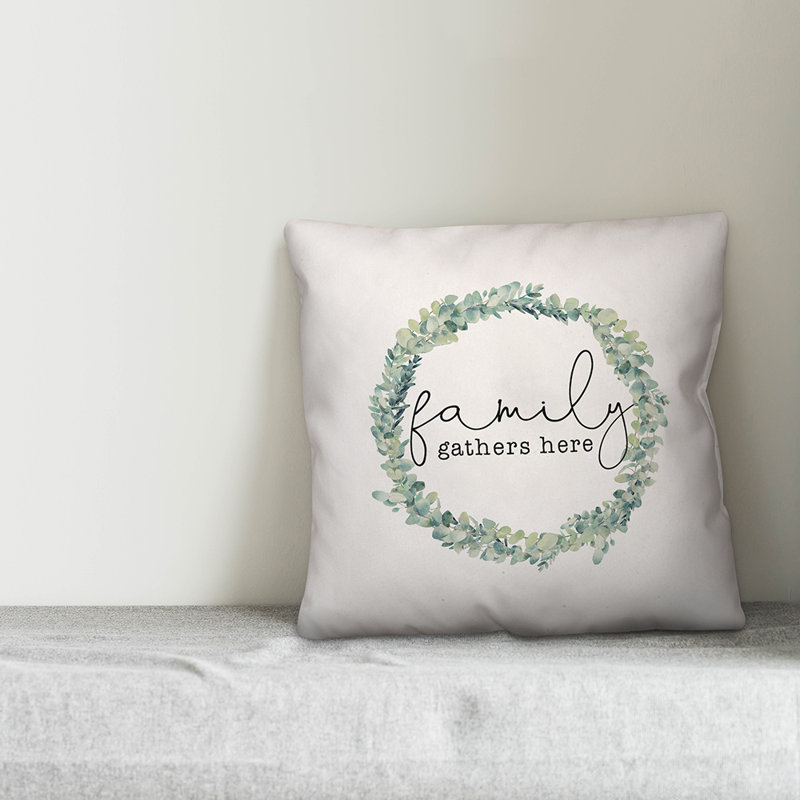 Housse et insert de coussin carré Family Gather Here