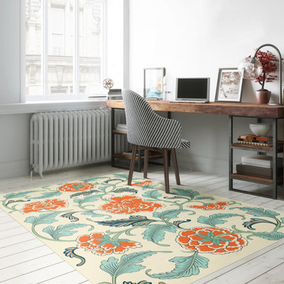 Hayneville Vinyl Floral Indoor Rug