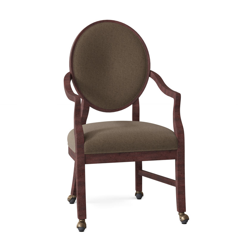 Chaise rembourrée à dossier très grand Louis, Gris anthracite, Écorce 8789