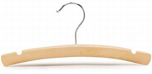 Quality Wooden Clothes Hangers with Flat Chrome Hook in Natural