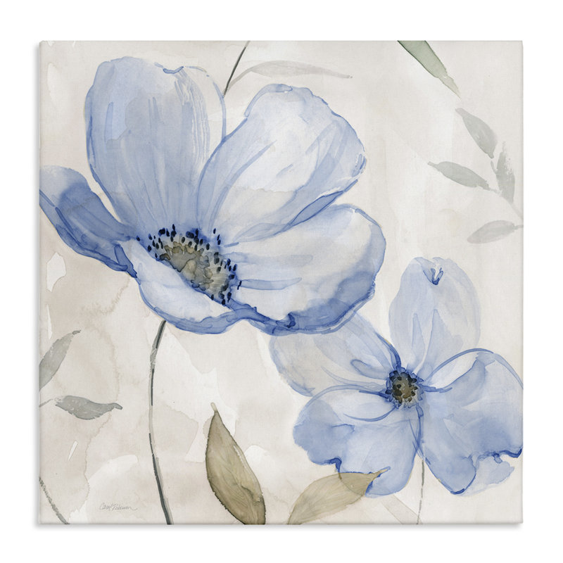 «Lovely Blue Flower Duo», art mural par Carol Robinson, 17" H x 17" W