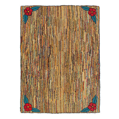 Antique American Hook Rug 4'4'X 6'
