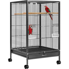 Cartavious 20.4 Flat Top Hanging Bird Cage with Perch