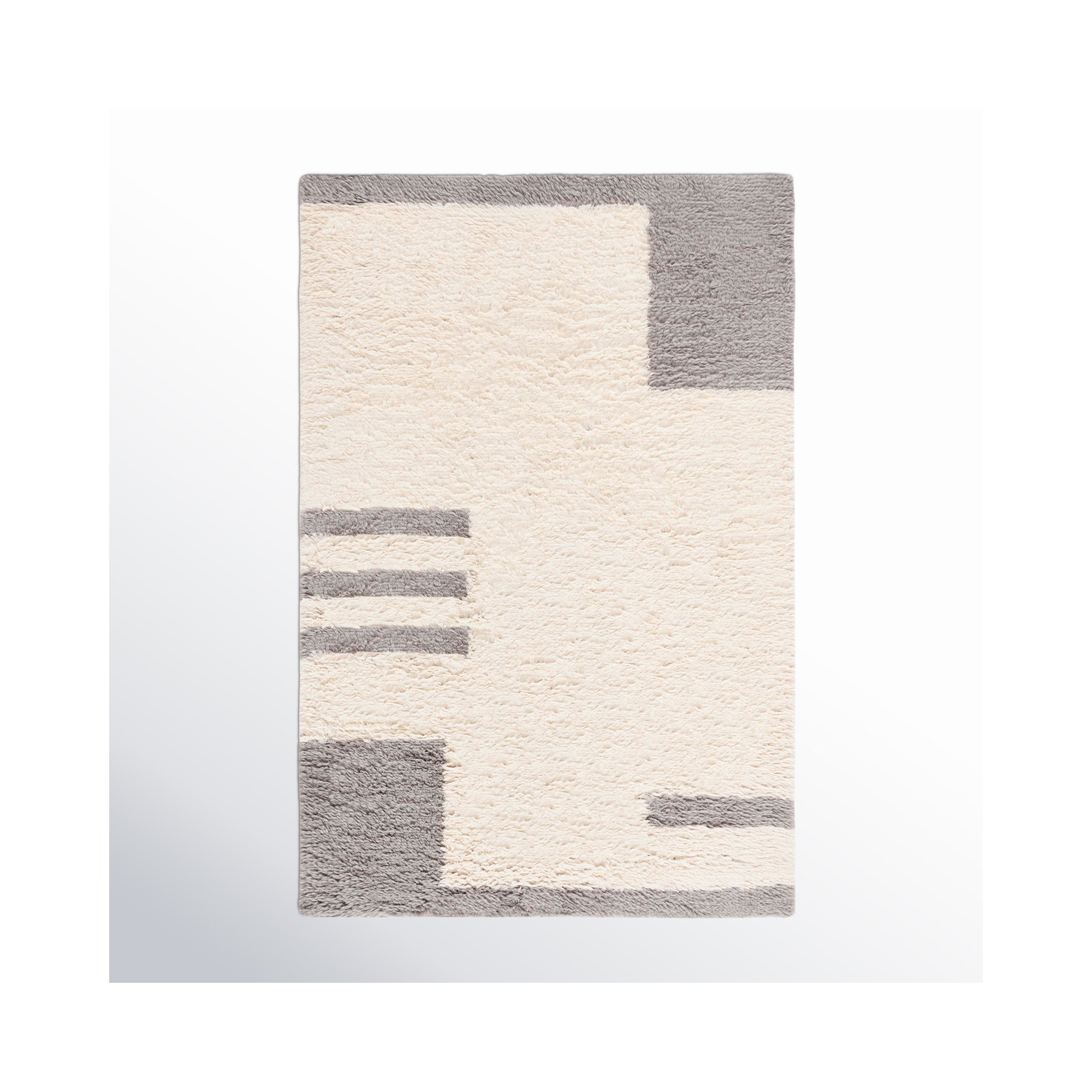 Beamer Gray/Ivory Rug, Rectangle 3' x 5'
