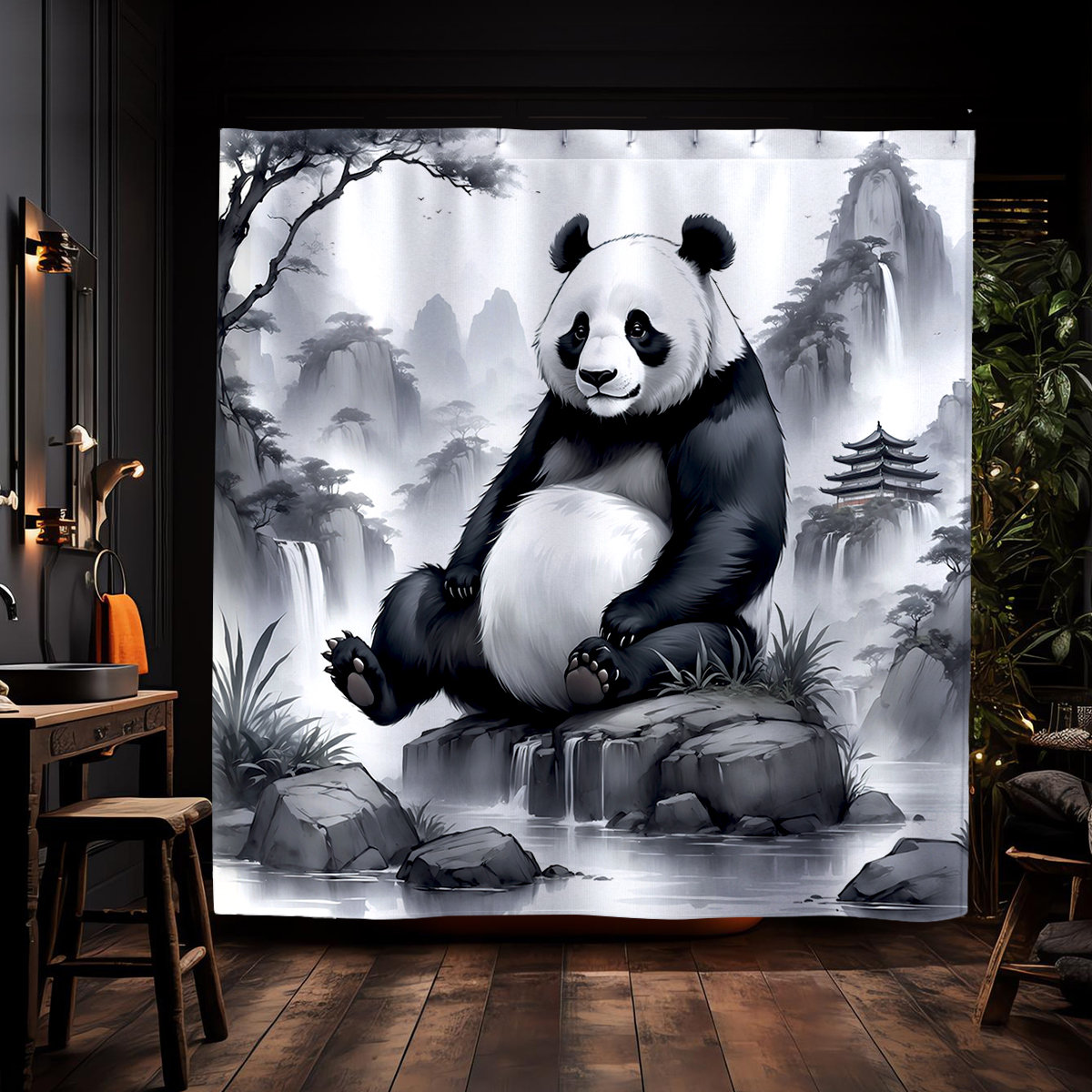 ULLI HOME Chyna Panda Bear Shower Curtain - Wayfair Canada