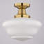 Luminaire semi-encastré à col de cygne traditionnel à 1 lumière de 12 po de large Eastgate, abat-jour en verre opale givré blanc, compatible DEL, pour plafonds bas, chambre à coucher, couloir, cuisine-875903778-913073599