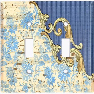 Patterned 2 - Gang Toggle Light Switch Standard Wall Plate