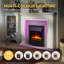 Castleton Fires & Fireplaces 110 cm W White Brass Electric Fireplace with 6824.28 BTU-102762061