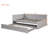 Full Size Upholstered L-Shaped Upholstered Daybed With Twinsize Pop Up Trundle And USB Ports, Gray-124267460