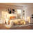 Beatrica Queen Size White Corduroy Upholstered Wingback Headboard Platform Bed with Wooden Slats-1770121807-1770121801
