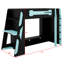 Structure de lit mezzanine multifonctionnelle en bois avec bureau, tablettes de rangement et lumière RVB-352137352