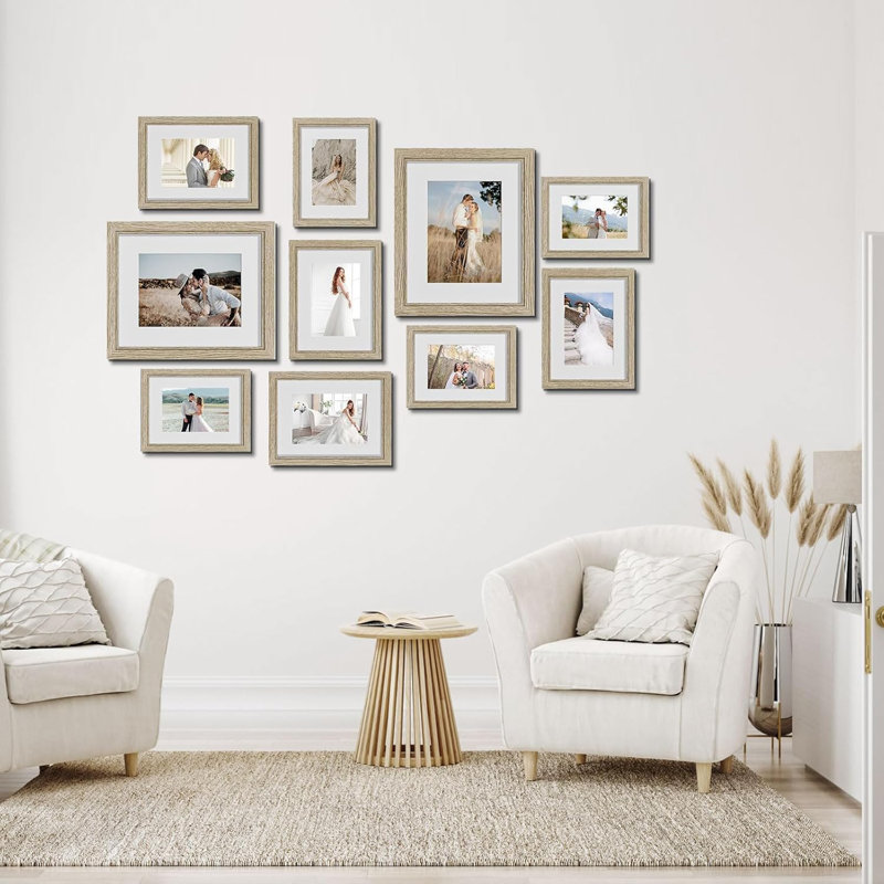 10 Pack Picture Frames Collage Wall Decor - Gallery Wall Frame Set With Mat For Wall Mounting Or Tabletop Display, Including Two 8X10, Four 5X7, Four 4X6 Photo Frames, Real Glass