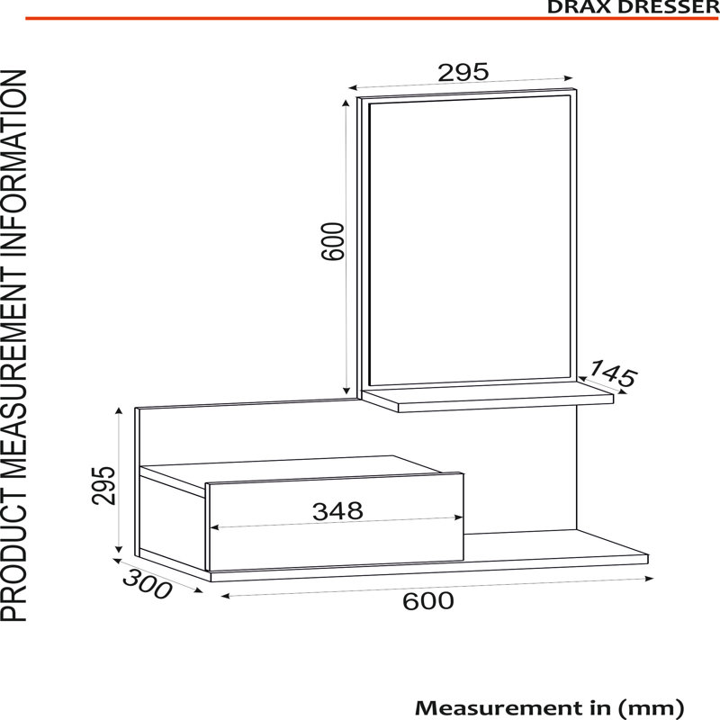 60cm Console Table, Dark Grey