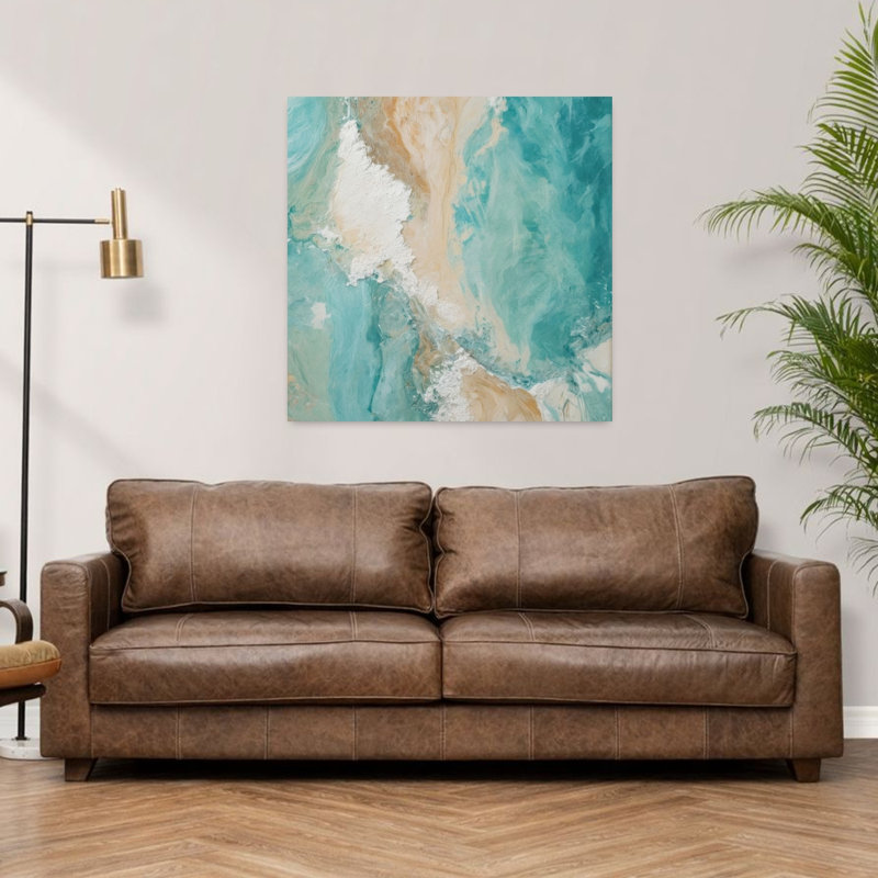 Art contemporain abstrait contemporain, paysage naturel, H 36 po x l 36 po