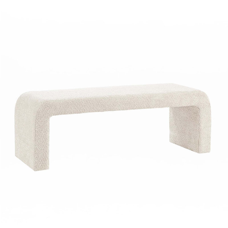 Boucle Waterfall Bench, Cream
