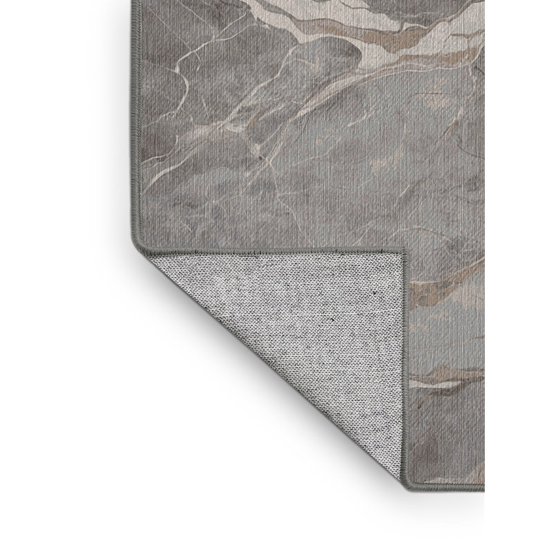 Machine Washable Gray Area Rug, Rectangle 6' x 9'